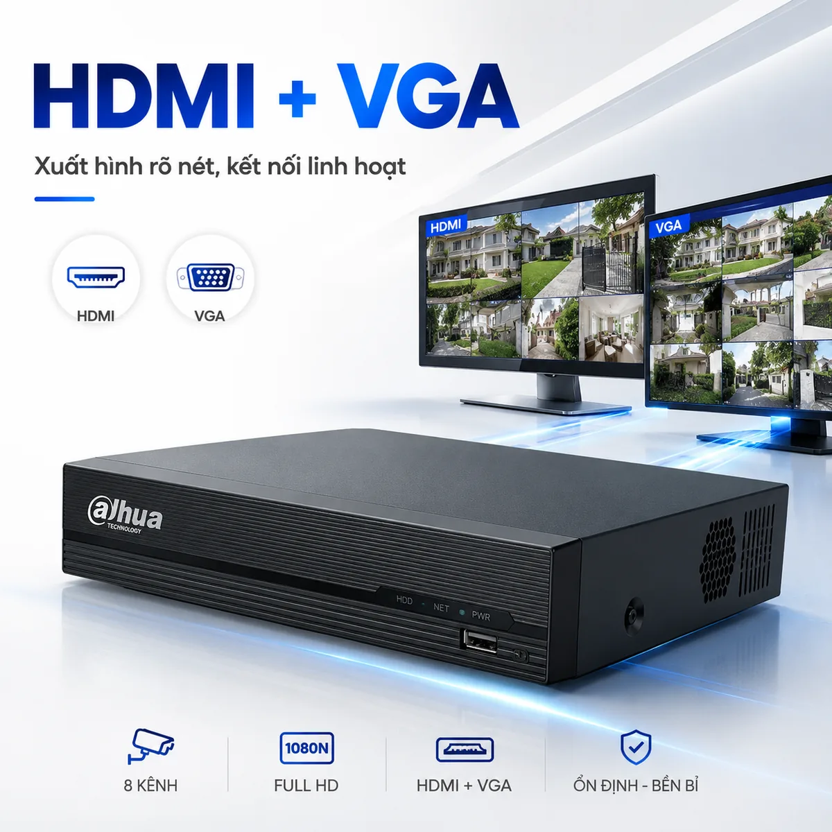 Đầu Ghi Hình DAHUA DHI-XVR1A08 8 Kênh Cooper 1080N