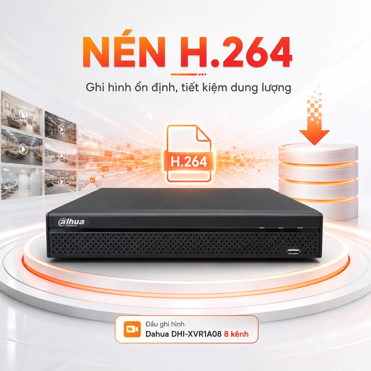 Đầu Ghi Hình DAHUA DHI-XVR1A08 8 Kênh Cooper 1080N