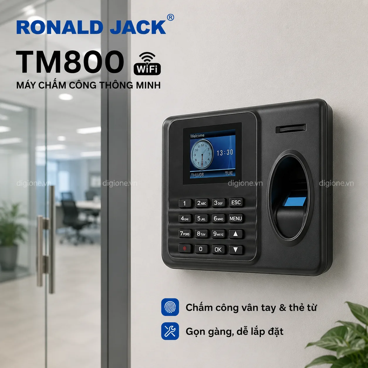 Máy Chấm Công Vân Tay Ronald Jack TM800 Wifi