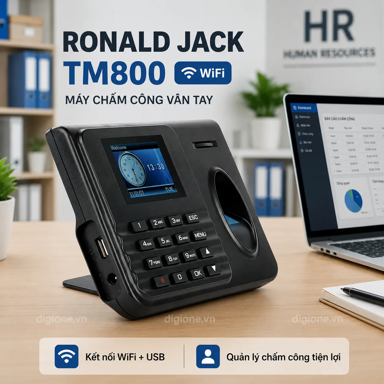 Máy Chấm Công Vân Tay Ronald Jack TM800 Wifi