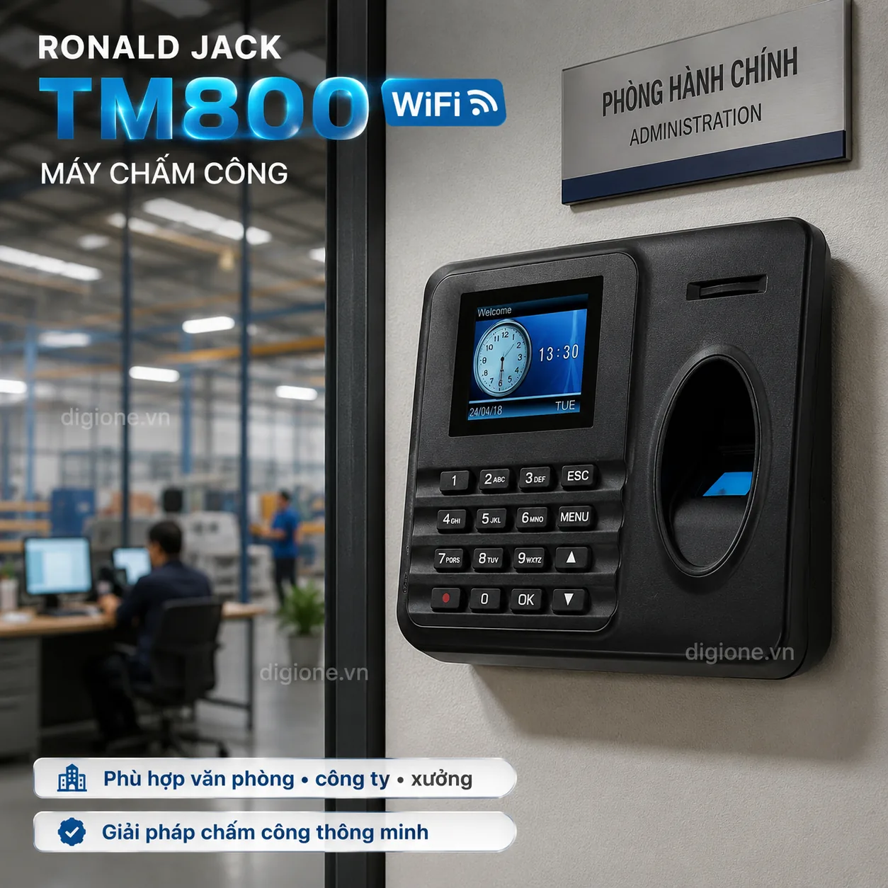 Máy Chấm Công Vân Tay Ronald Jack TM800 Wifi