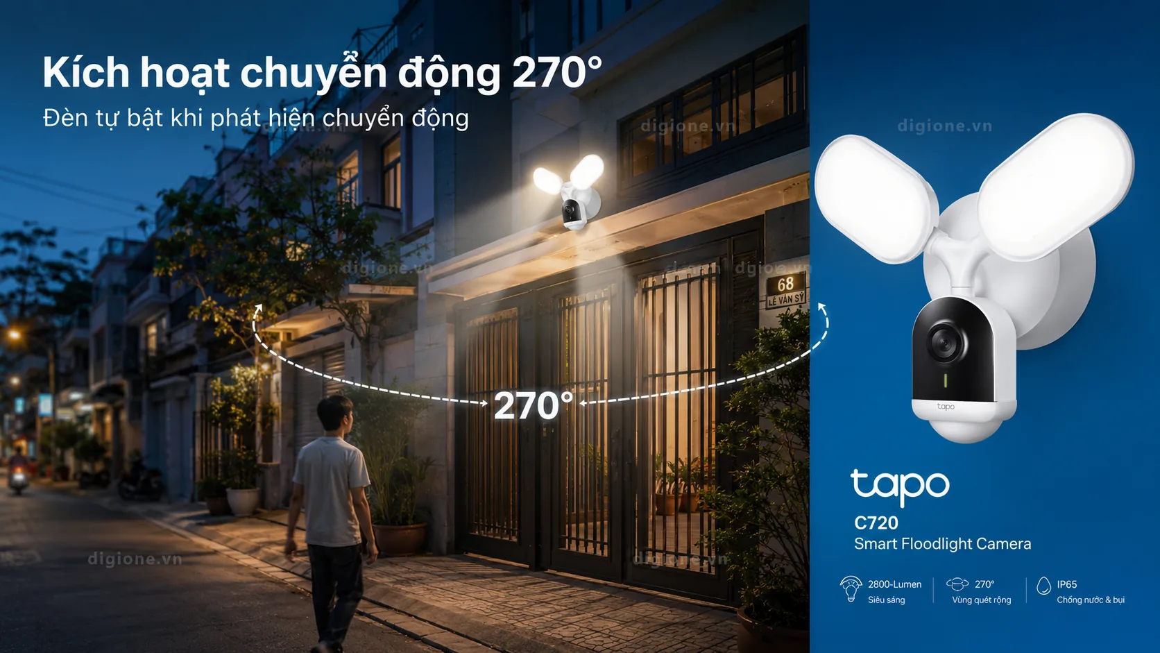 Tapo C720 K&iacute;ch hoạt chuyển động g&oacute;c rộng 270 độ