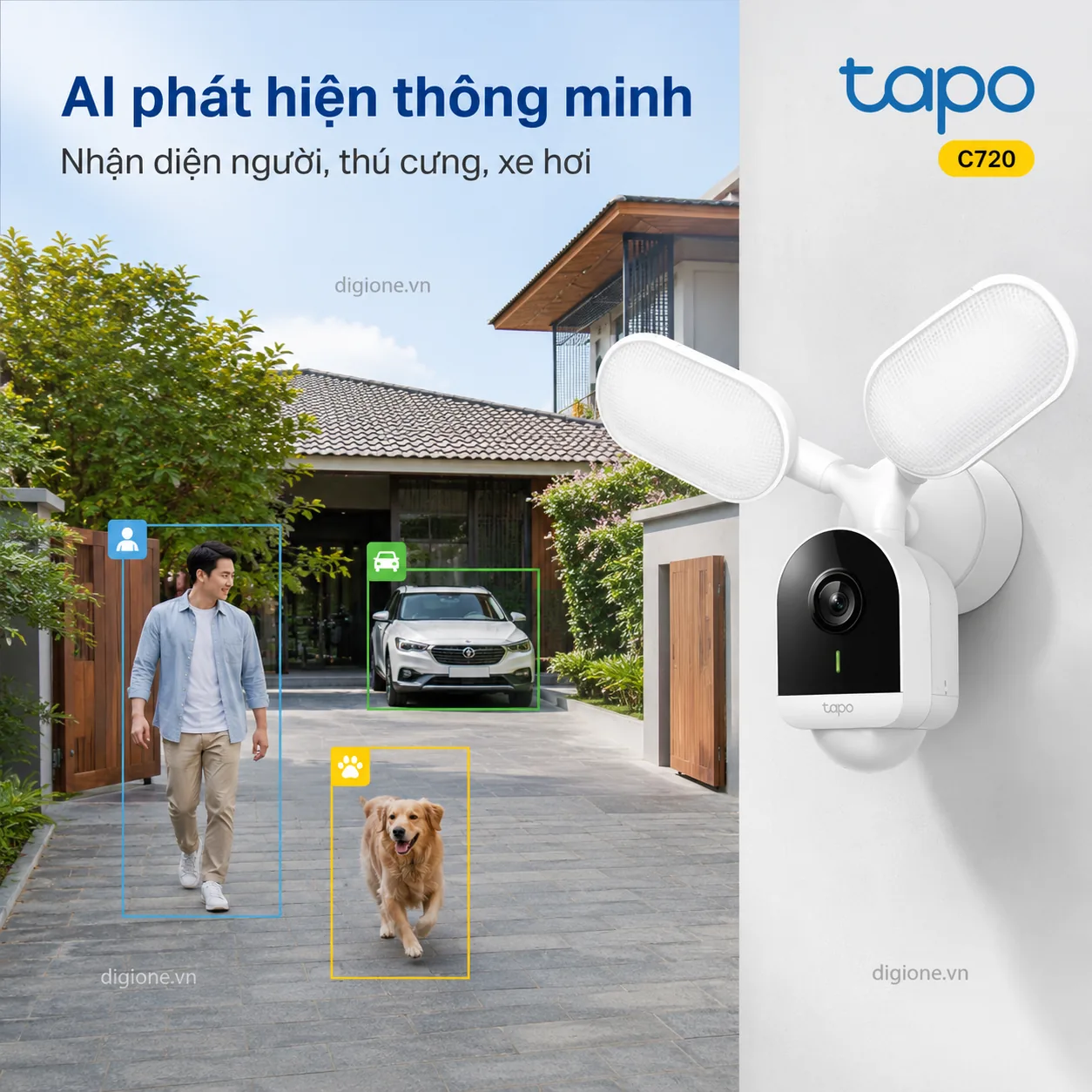 Camera TP-LINK TAPO C720 Floodlight 2K 2800 Lumen Ngoài Trời