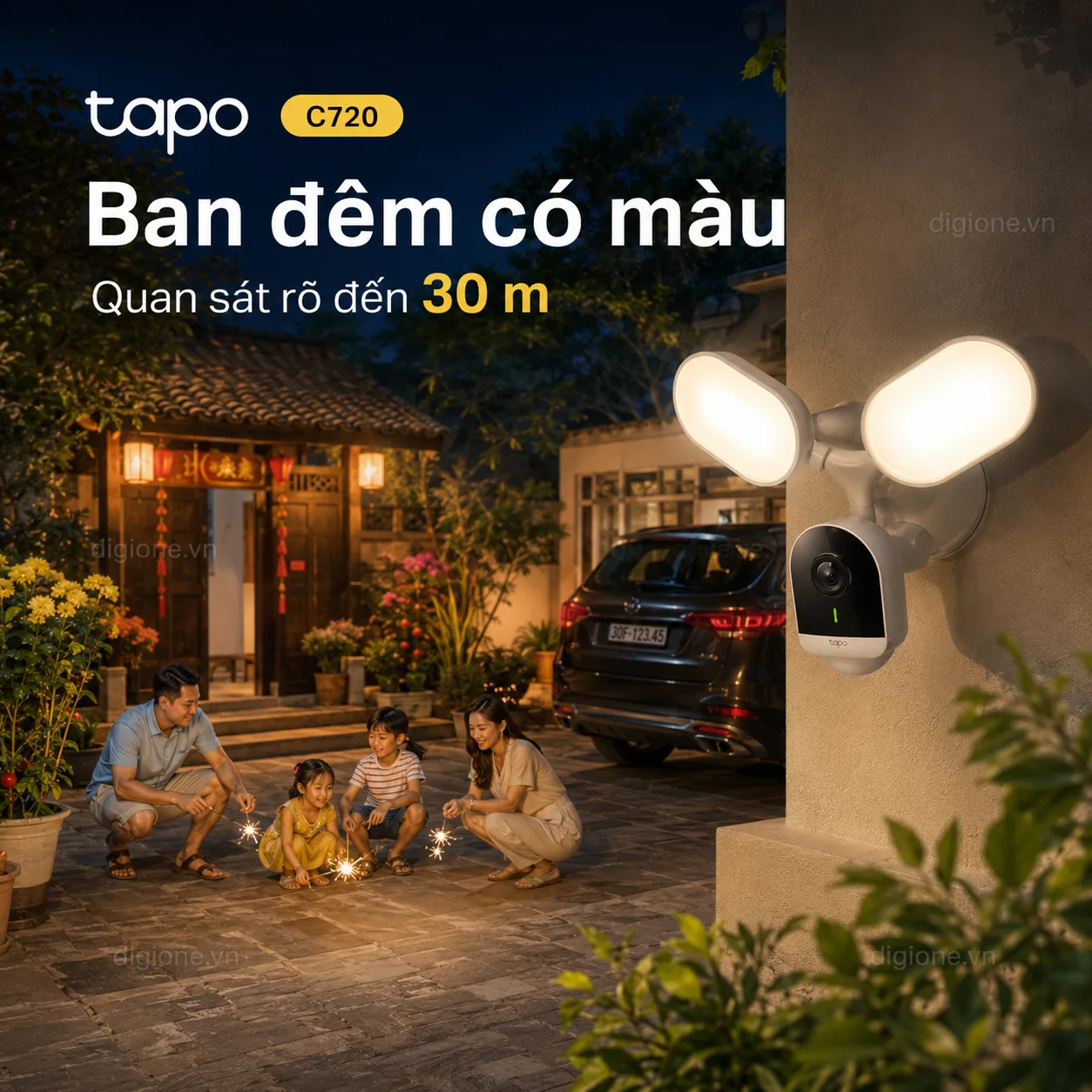 Camera TP-LINK TAPO C720 Floodlight 2K 2800 Lumen Ngoài Trời