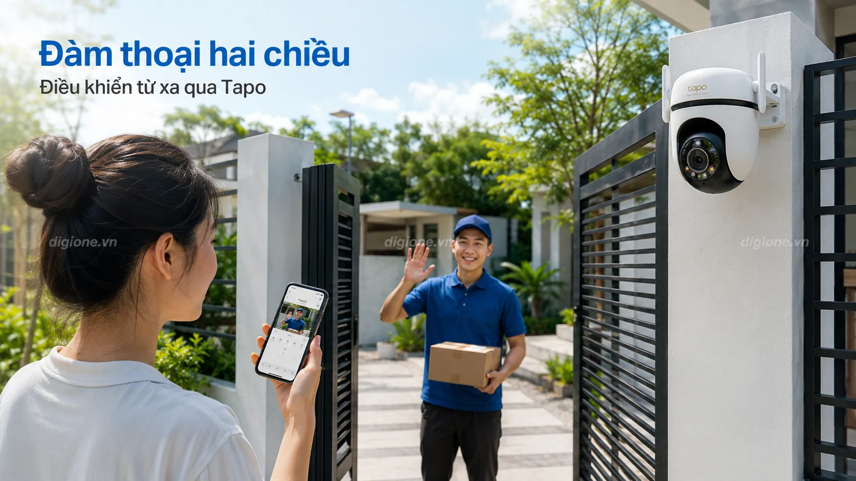 TAPO C530WS Hỗ trợ đ&agrave;m thoại hai chiều