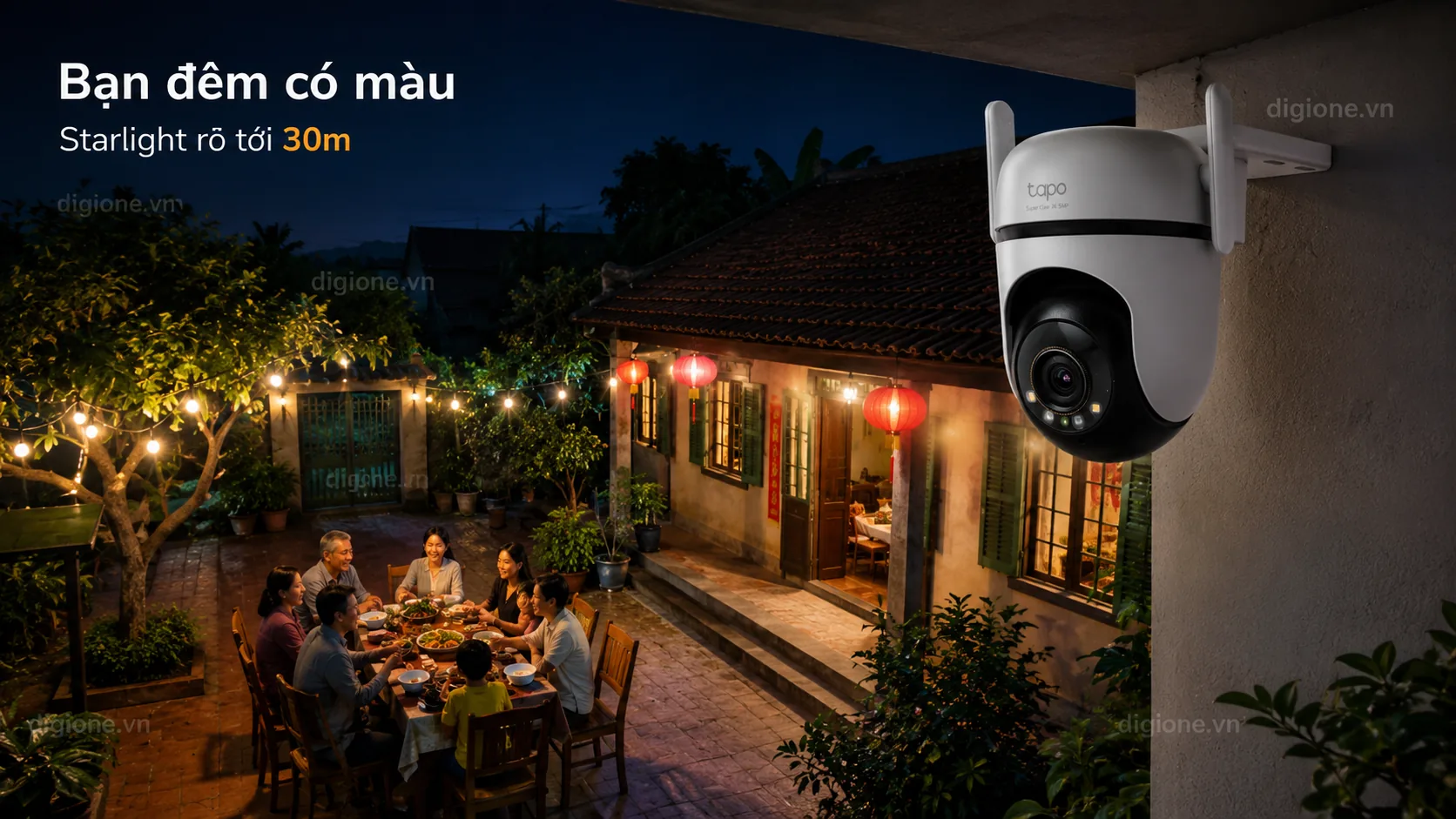 TAPO C530WS Ban đ&ecirc;m c&oacute; m&agrave;u Starlight 30m