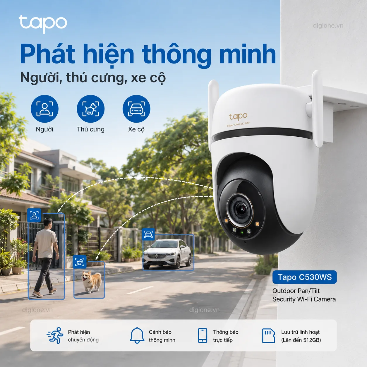 Camera TP-LINK TAPO C530WS 3K 5MP Xoay 360° Ngoài Trời IP66