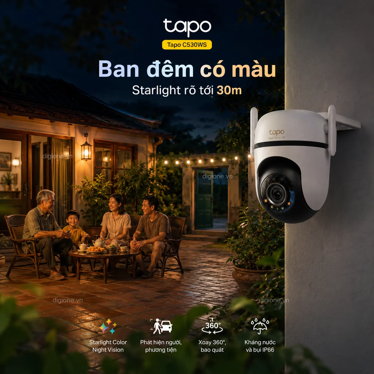 Camera TP-LINK TAPO C530WS 3K 5MP Xoay 360° Ngoài Trời IP66