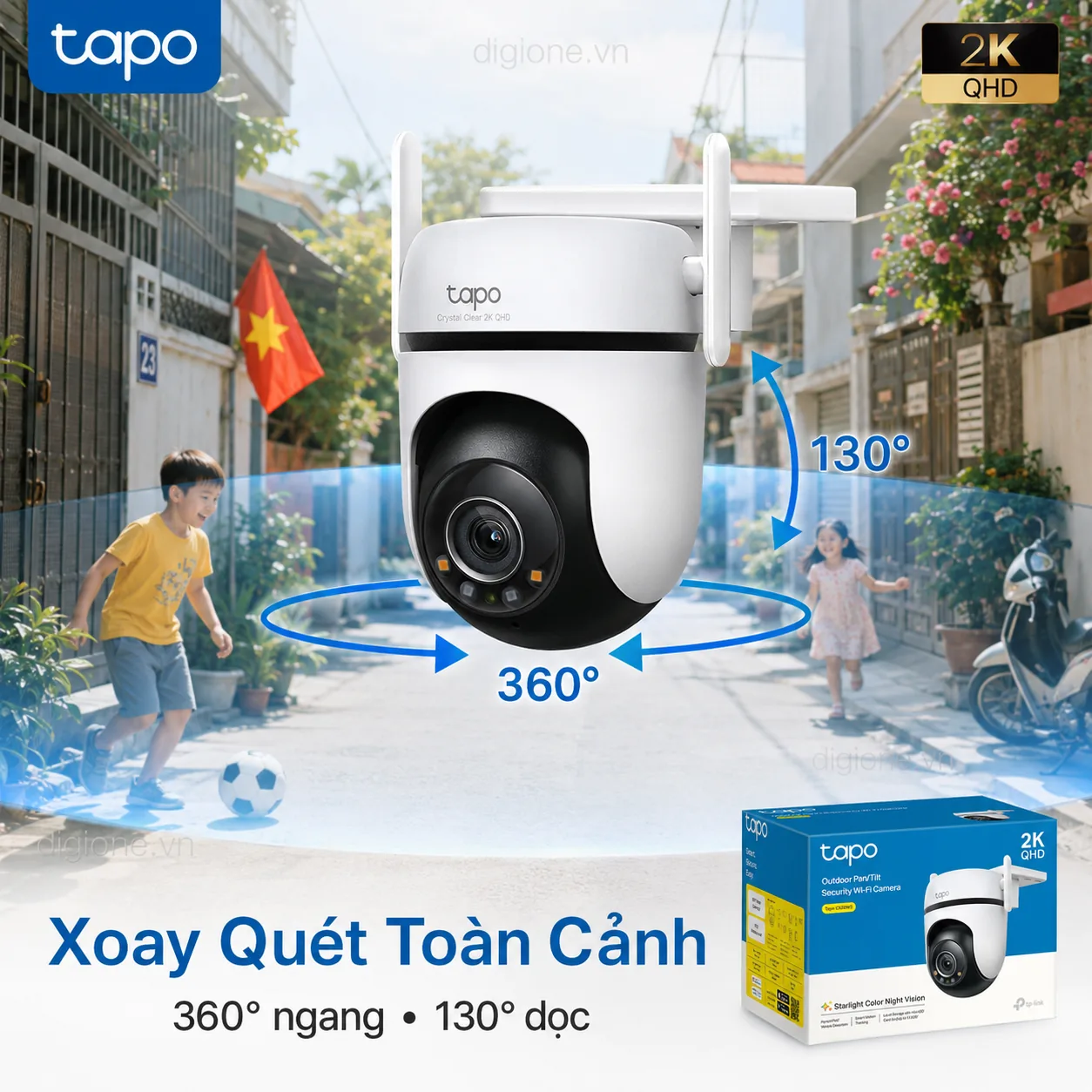 Camera TP-LINK TAPO C520WS 2K QHD Xoay 360° Ngoài Trời IP66
