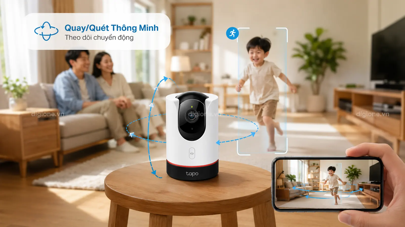 TAPO C225 Quay qu&eacute;t theo d&otilde;i chuyển động th&ocirc;ng minh