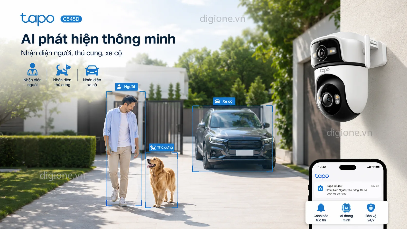Tapo C545D AI ph&aacute;t hiện th&ocirc;ng minh