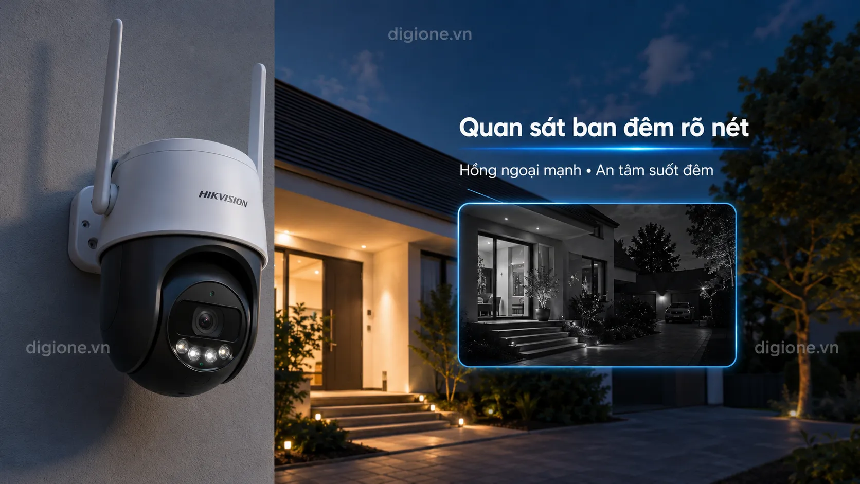 camera Hikvision wifi trong nh&agrave; PT mini xoay 360 độ AcuSense AI