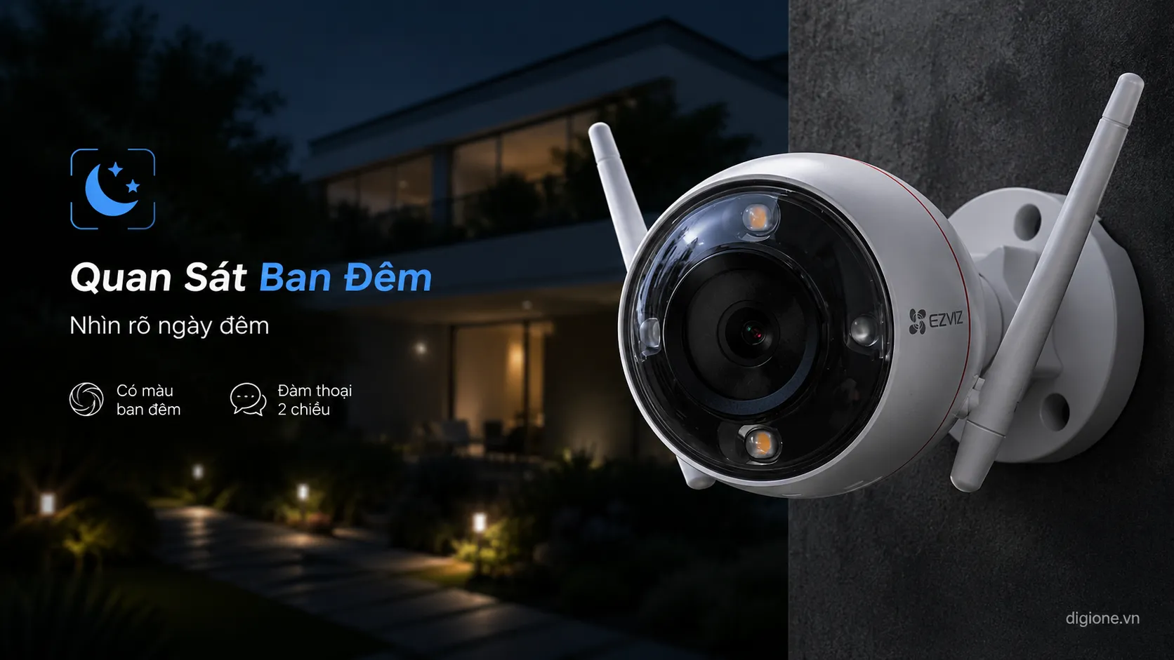 EZVIZ C3W ngo&agrave;i trời IP66 hồng ngoại 30m hợp kim chống mưa nắng bền bỉ