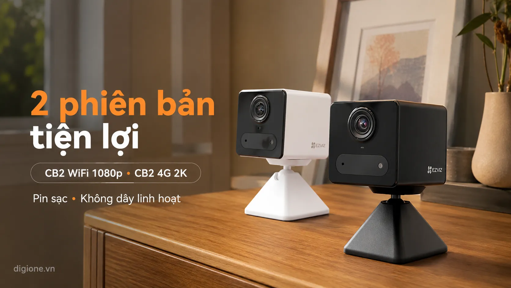 Camera EZVIZ CB2 WiFi 1080p d&ugrave;ng pin mini kh&ocirc;ng d&acirc;y trong nh&agrave; ch&iacute;nh h&atilde;ng