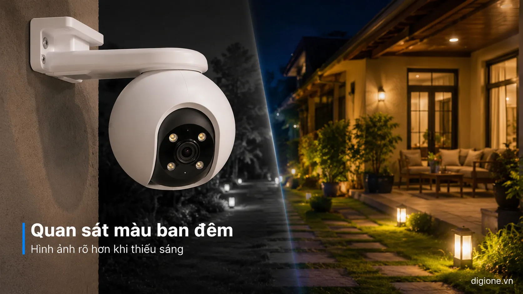 camera Ezviz H8 Pro 2K lắp tường gỗ ngo&agrave;i trời s&acirc;n vườn biệt thự