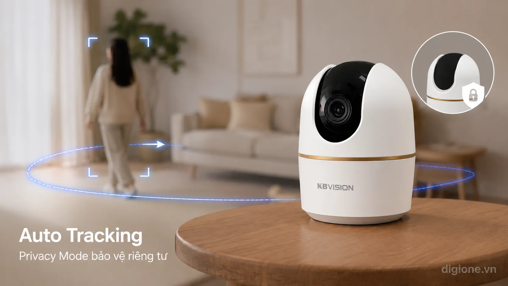 Camera Wifi KBVision KX-A5W 5MP WiFi 6 cảm biến 1/2.8 inch xoay 360 cao cấp
