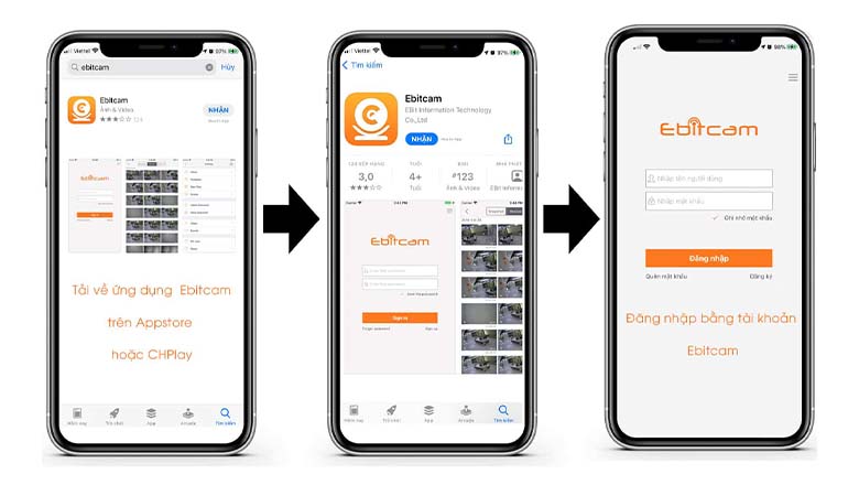 Theo dõi tiện lợi hơn nhờ ứng dụng Ebitcam
