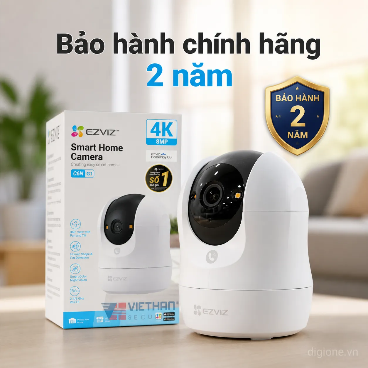 Camera EZVIZ C6N G1 4K 8MP - AI nhận diện người, Đàm thoại 2 chiều