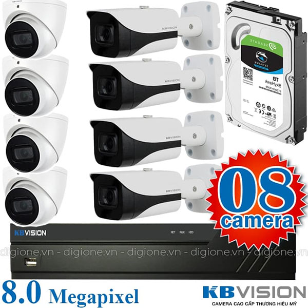Bộ 8 Mắt Camera KBVISION 8.0mp (4K)