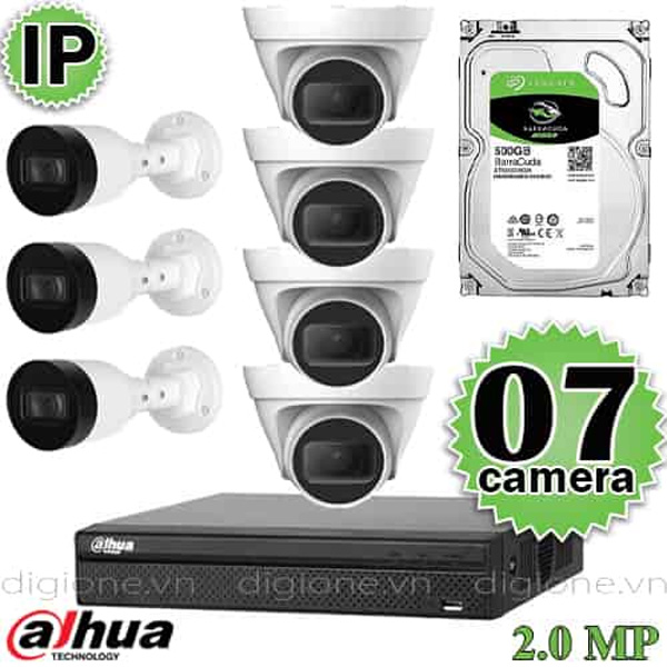 Bộ 7 Mắt Camera IP DAHUA 2.0mp