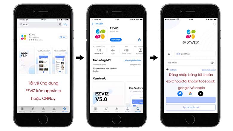 Dễ dàng làm chủ và tùy chỉnh camera với ứng dụng EZVIZ