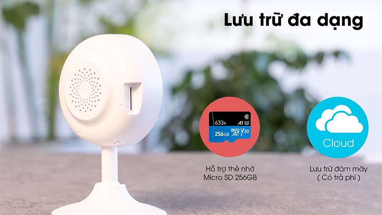 Ezviz C1C B Hỗ trợ đọc thẻ nhớ micro SD