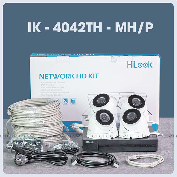 Bộ kit 4 camera IP Hilook IK-4042TH-MH/P trong nhà