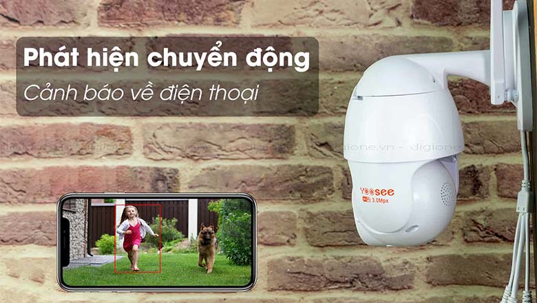 Camera ngoài trời yoosee 3.0 báo động khi phát hiện chuyển động
