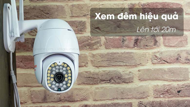 Camera Yoosee X3200 với đèn hồng ngoại cho tầm nhìn xa đến 20m