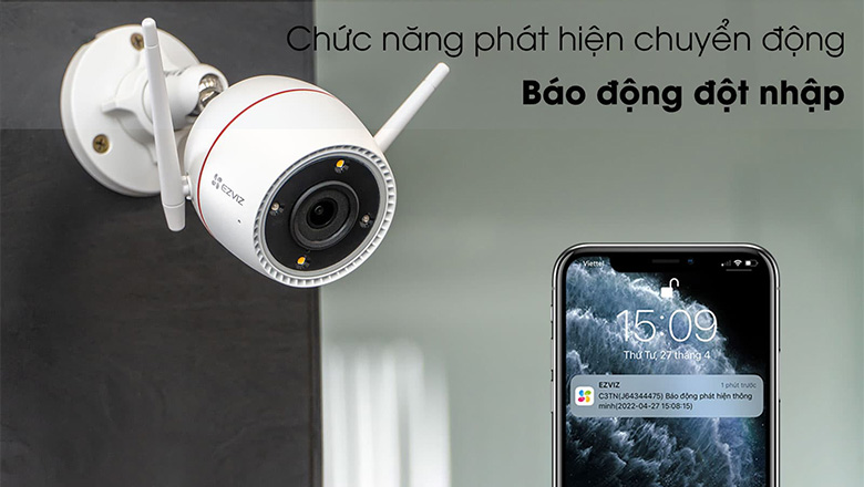 Báo động bằng cả âm thanh và ánh sáng