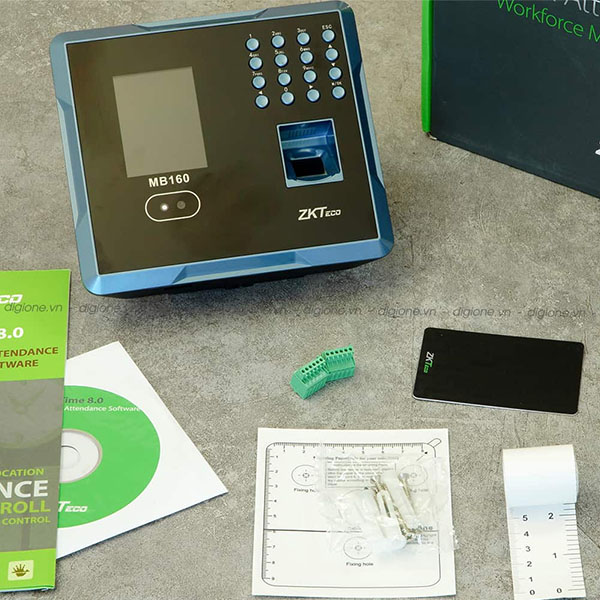 Máy Chấm Công Nhận Diện Khuôn Mặt, Vân Tay ZKTeco MB160