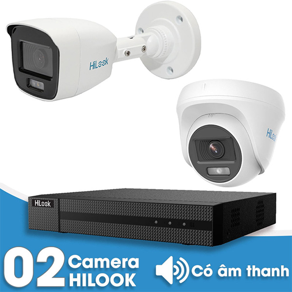 Bộ 2 Mắt Camera HILOOK 2.0mp - Thu Tiếng