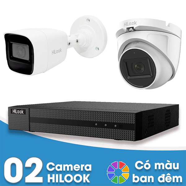 Bộ 2 Mắt Camera HILOOK 2.0mp - Có Màu Ban Đêm