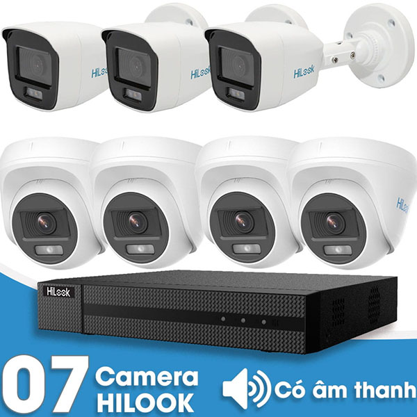 Bộ 7 Mắt Camera HILOOK 2.0mp - Thu Tiếng
