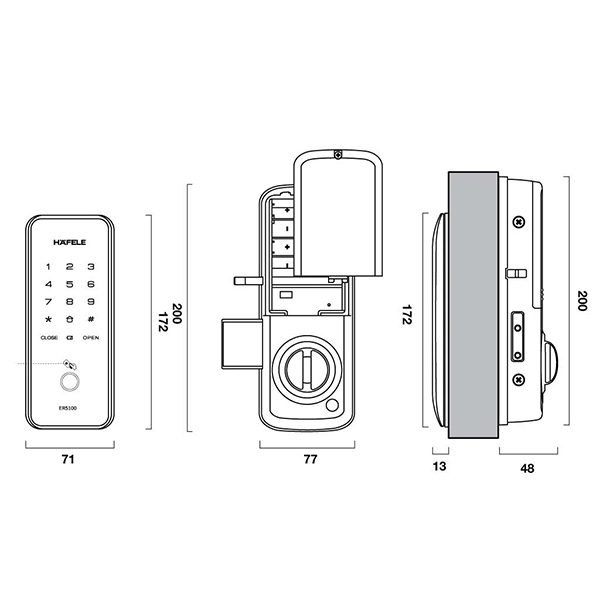 Khoá Cửa Điện Tử Hafele ER5100