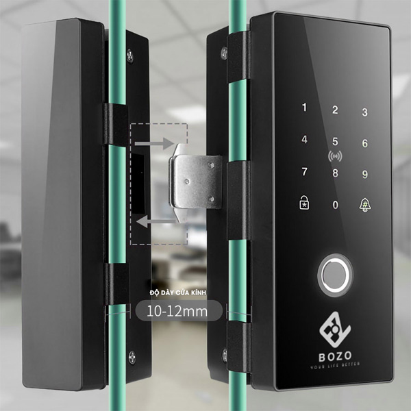 Khóa Cửa Thông Minh Bozo SN319 Plus - Dùng Cho Cửa Kính
