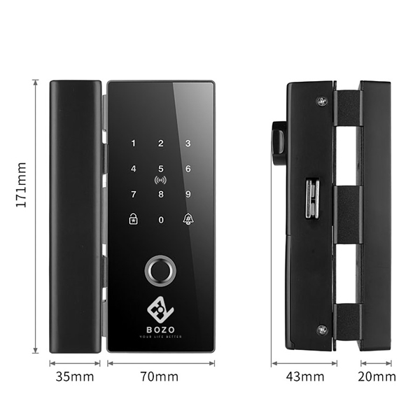 Khóa Cửa Thông Minh Bozo SN319 Plus - Dùng Cho Cửa Kính