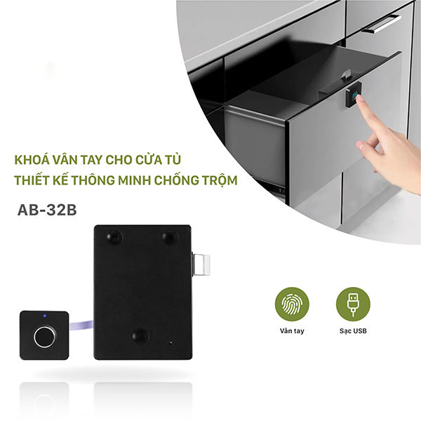 Khóa Tủ Vân Tay Ngăn Kéo DIT01 - Mới nhất 2024