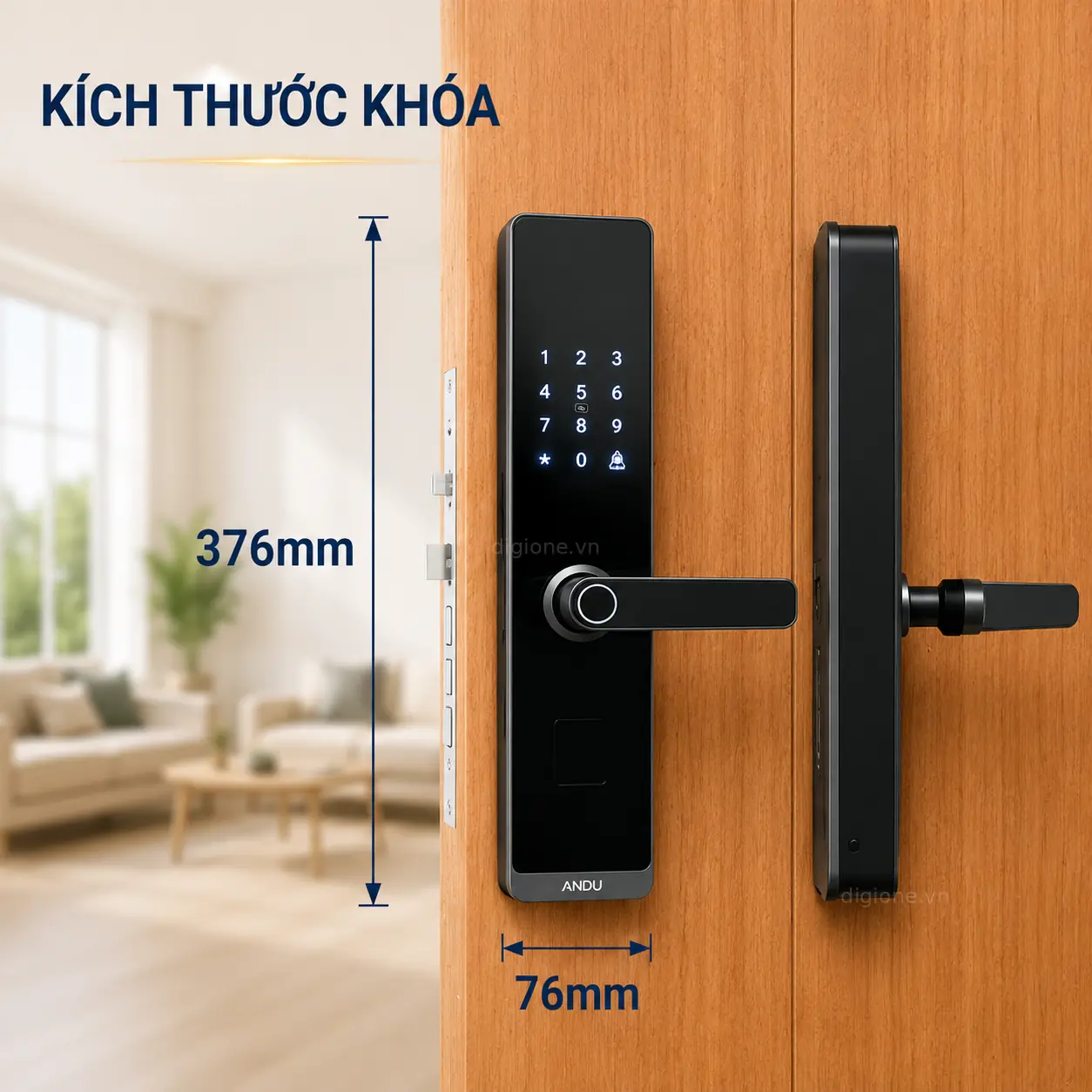 Khoá Vân Tay Điện Tử Andu A5 cho Cửa gỗ, cửa sắt