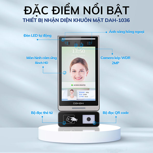 Máy Chấm Công Nhận Diện Khuôn Mặt Dahahi DAH-1036