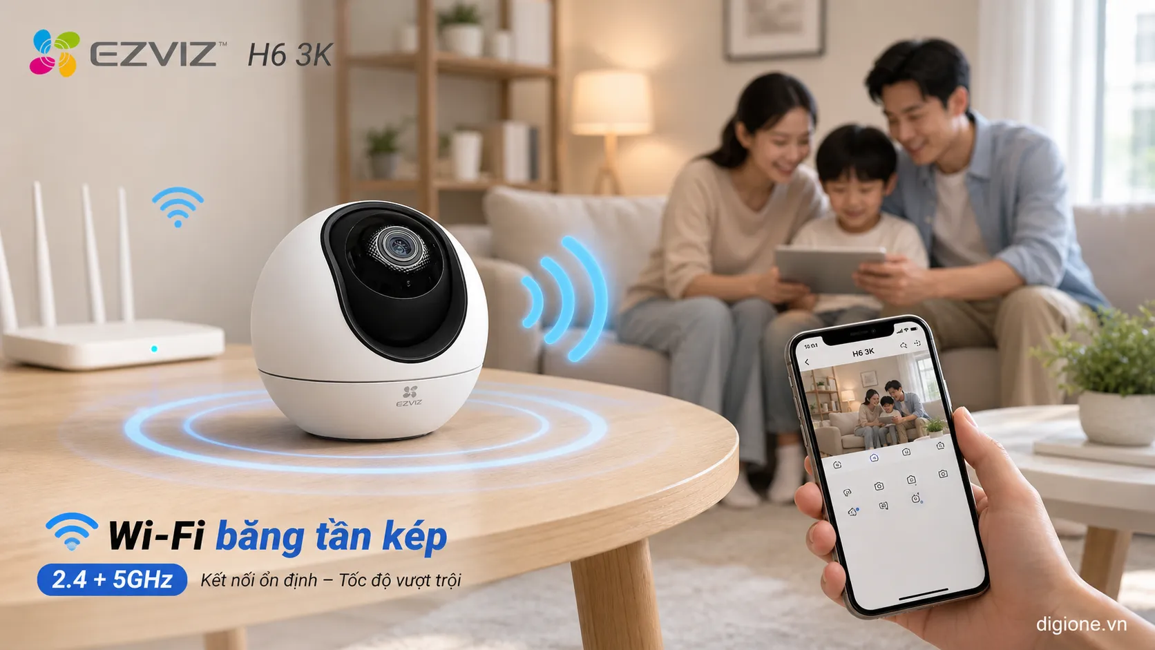 Camera EZVIZ H6 3K 5MP cảm biến Starlight v&agrave; WiFi 5GHz cao cấp
