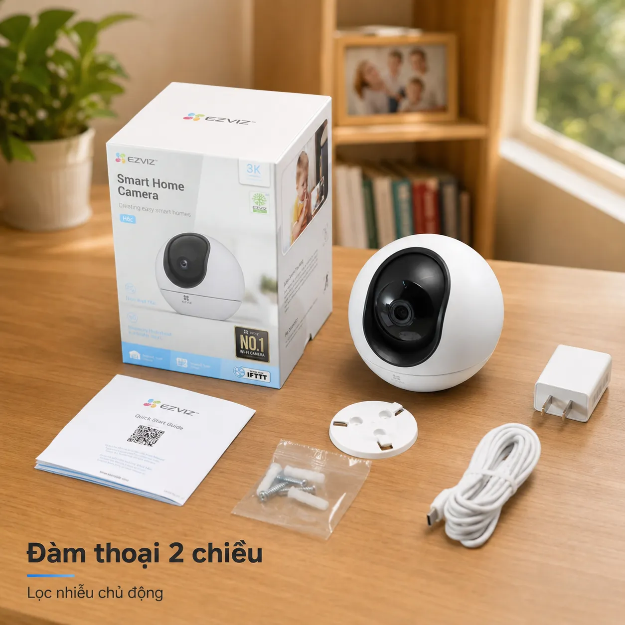 Camera EZVIZ H6 3K 5MP - AI nhận diện người, Có màu đêm