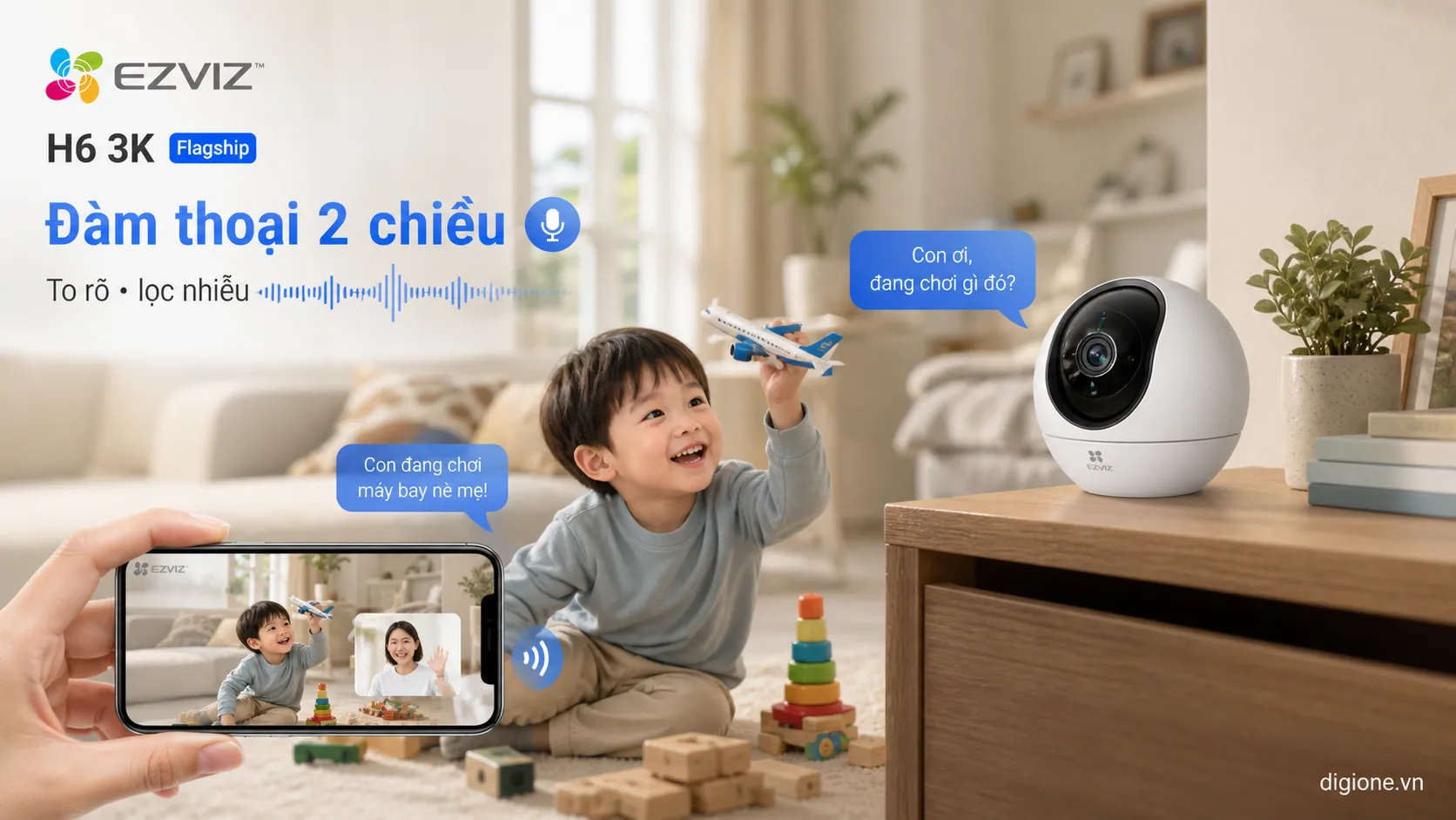 EZVIZ H6 3K WiFi băng tần k&eacute;p 5GHz v&agrave; xoay 360 độ