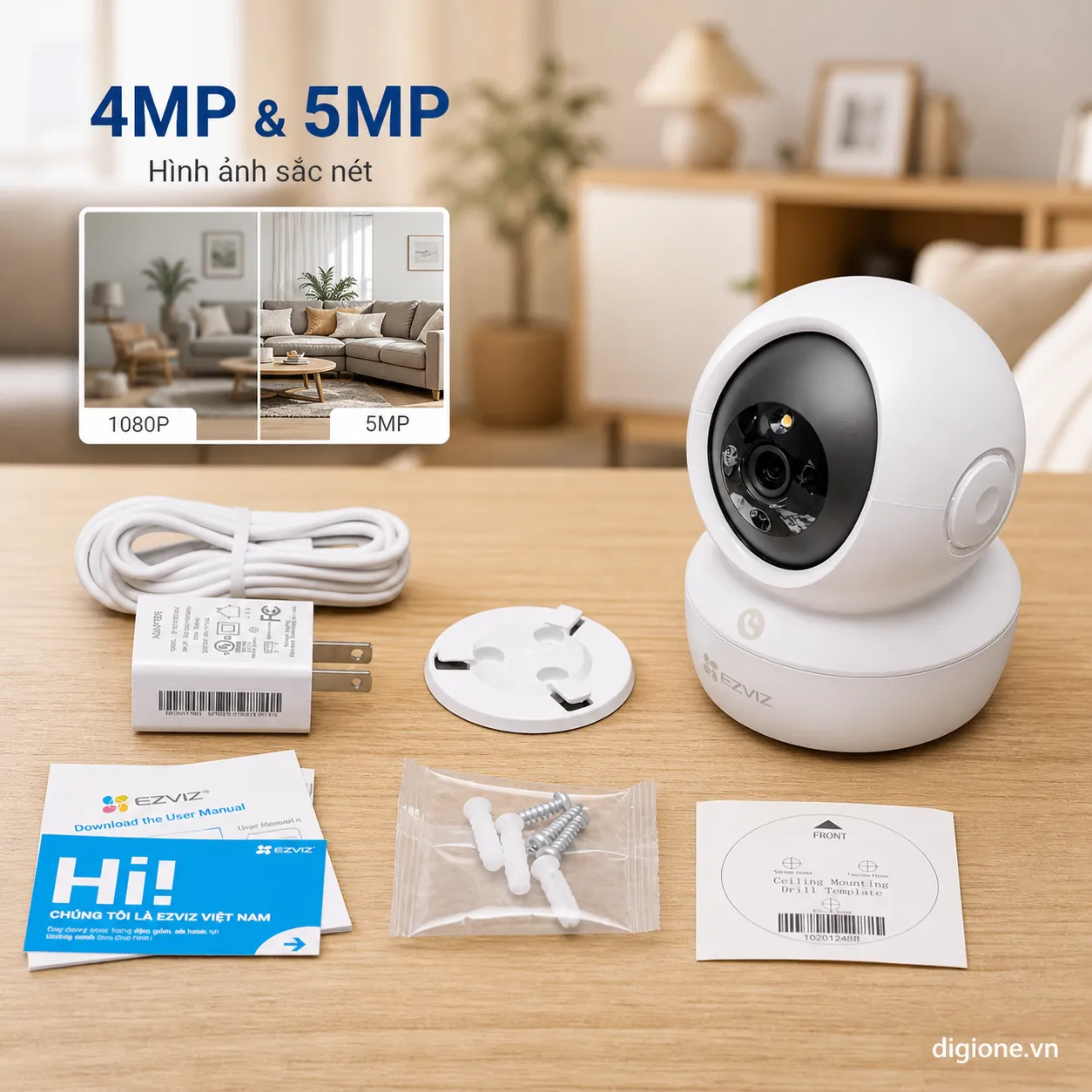 Camera EZVIZ H6c PRO 4MP 2K - AI nhận diện người, Đàm thoại 2 chiều