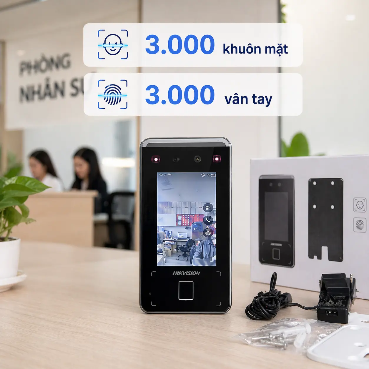 Máy Chấm Công Khuôn Mặt Hikvision DS-K1T341CMFW (Bản WiFi)