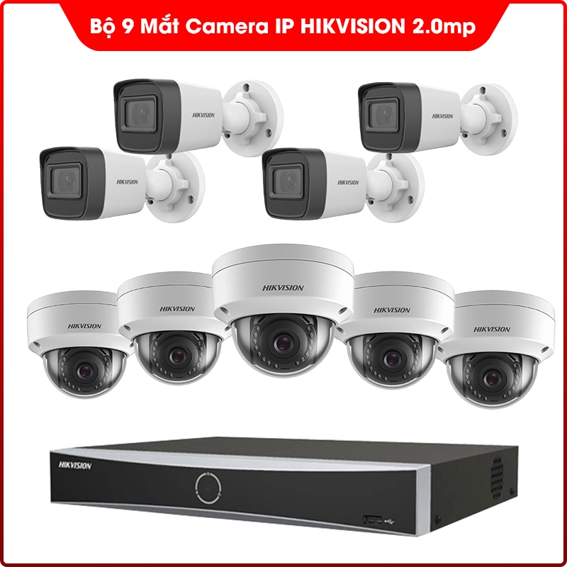 Bộ 9 Mắt Camera IP HIKVISION 2.0mp