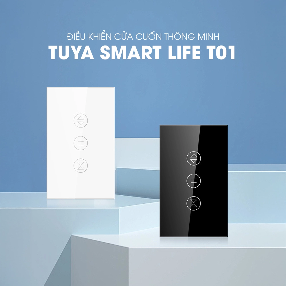 Điều Khiển Cửa Cuốn Từ Xa Tuya Smart Life T01 - Kết Nối Wifi, Mặt Kính