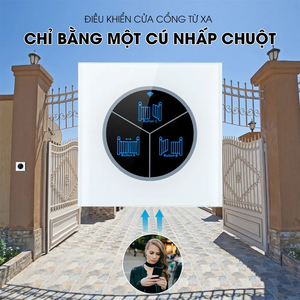 Bộ Điều Khiển Cửa Cổng Mặt Kính T04 - Kết Nối Wifi