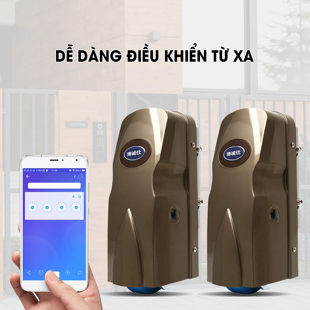 Motor Đóng Mở Cổng Điều Khiển Từ Xa Jenosi - Tải Trọng Cửa 1400kg