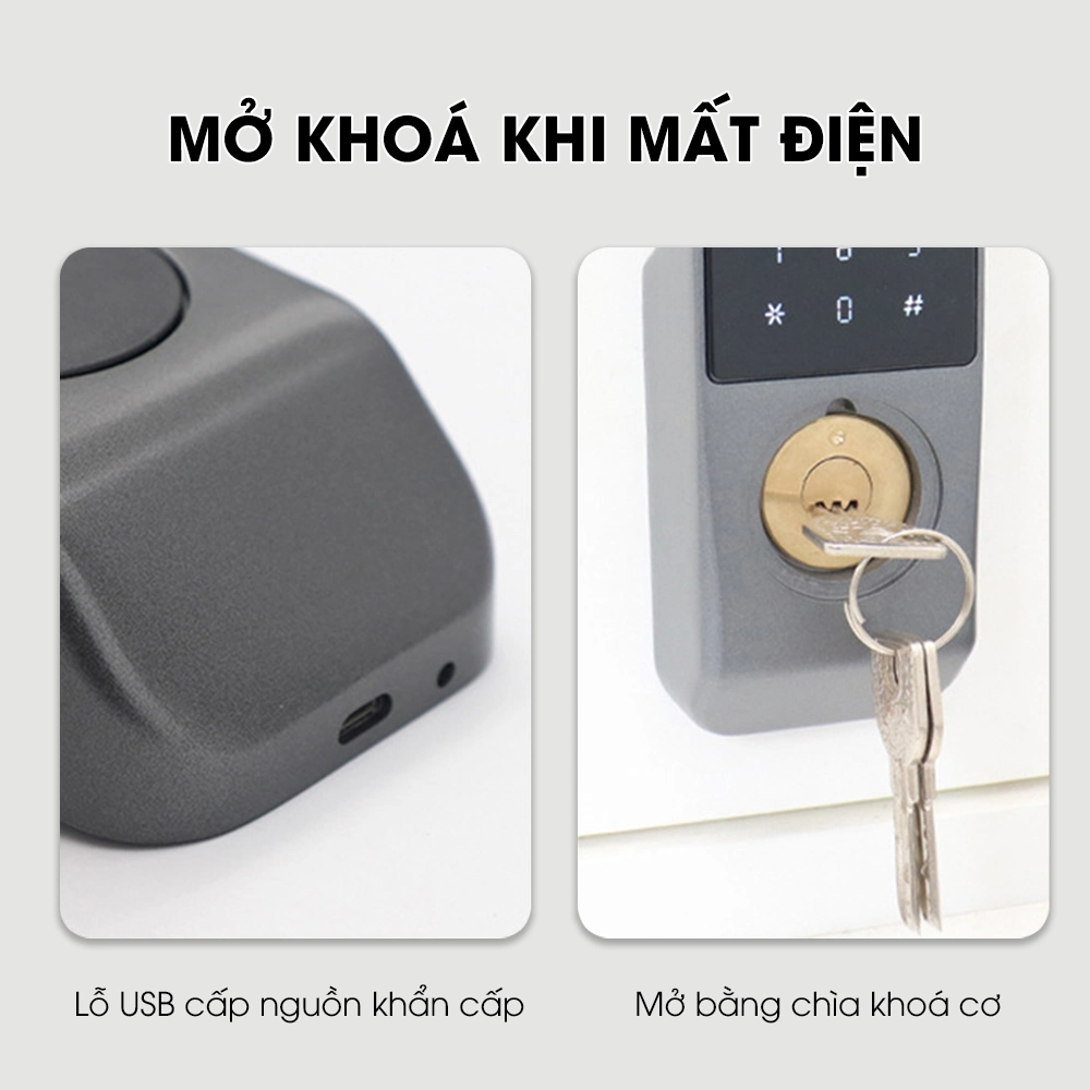 Khóa Cửa Cổng Sắt Vân Tay Giá Rẻ DiVo T21 - 2 Mặt Vân Tay